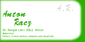 anton racz business card